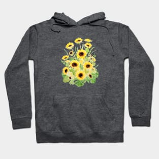 sunflowers and leaves arrangement Hoodie